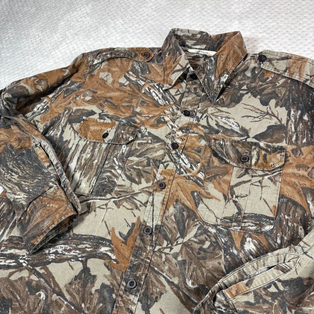 Vintage Sports Afield By CamCo RealTree Camo Hunting Button Up size XXL Mens